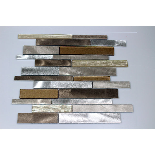 Twilight Random Sized Aluminum/Glass Tile in Gray/Beige by WS Tiles