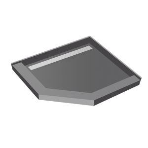 Neo-Angle Triple Threshold Shower Base with Drain Cover