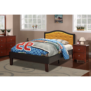 Baley PU Upholstered Twin Bed Frame by Harriet Bee