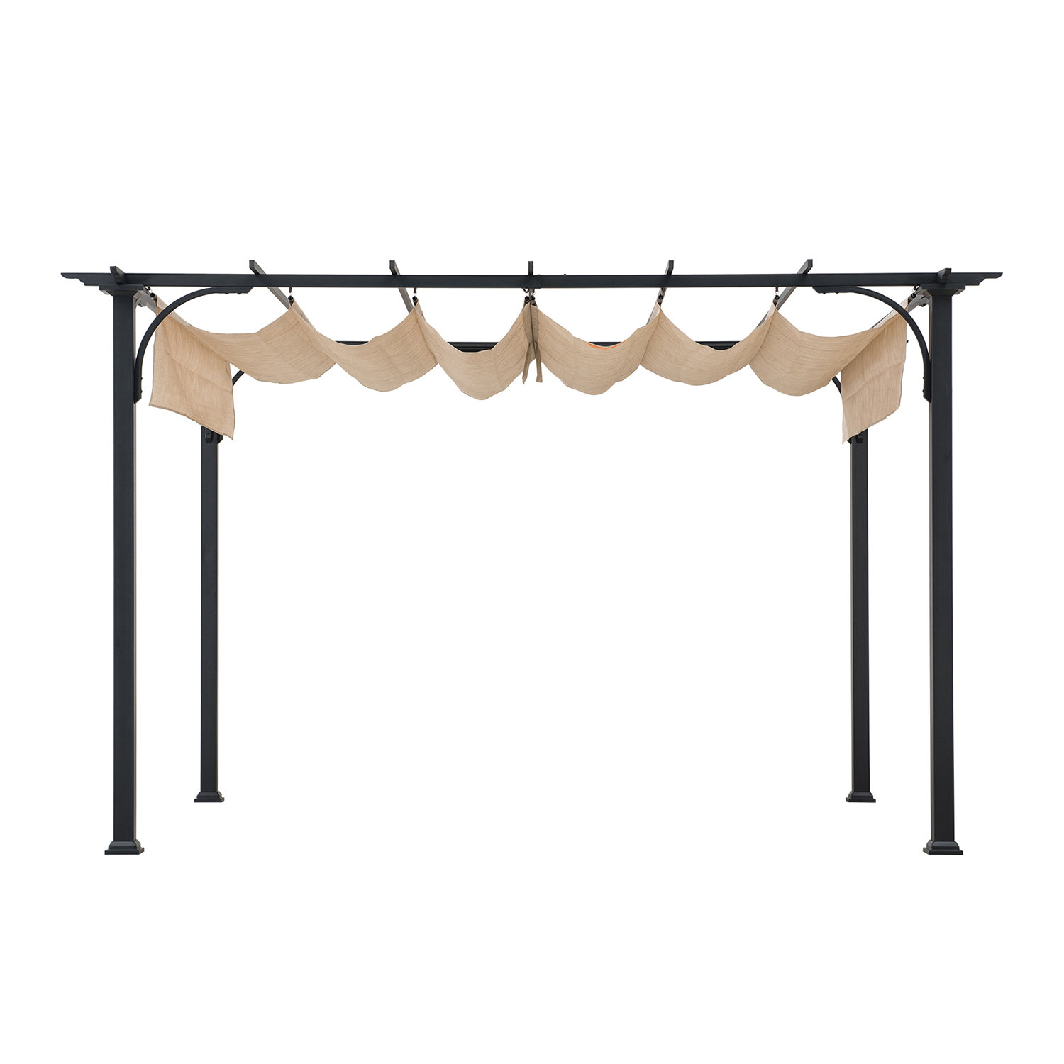 Naples 10.6 Ft. W x 7.6 Ft. D Steel Pergola with Canopy
