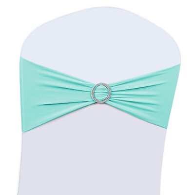 Stretch Buckle Bow Chair Sashes Cover with Slider Wedding Party Decor Boshen Color: Light Blue