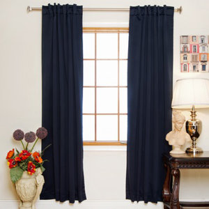 Cardella Solid Blackout Thermal Rod Pocket Curtain Panels (Set of 2)