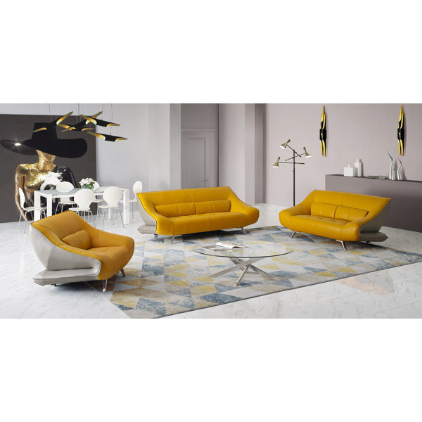 Boyertown 3 Piece Leather Living Room Set By Orren Ellis 2019 Sale