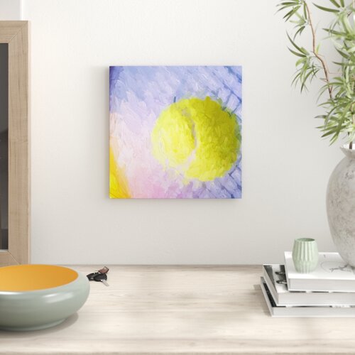 Tennis Racket with Tennis Ball Photographic Print on Canvas East Urban Home 