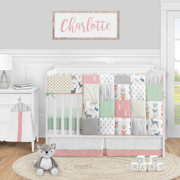 mint crib bedding