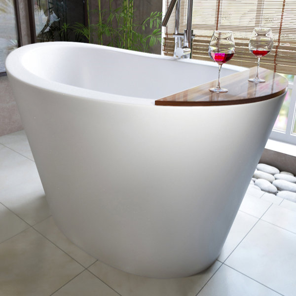 True Ofuro 51.5 x 36.25 Freestanding Soaking Bathtub by Aquatica