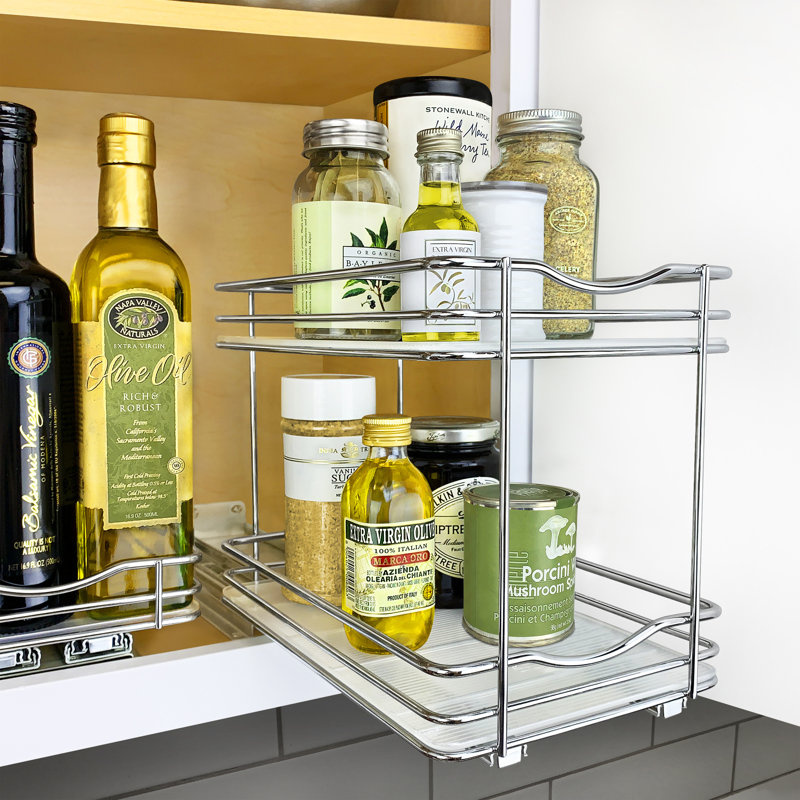 Lynk Professional Slide Out Double Upper Cabinet Organizer 30 Jar