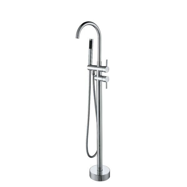 Single Handle Floor Mounted Tub Filler Trim with Hand Shower by Vanity Art