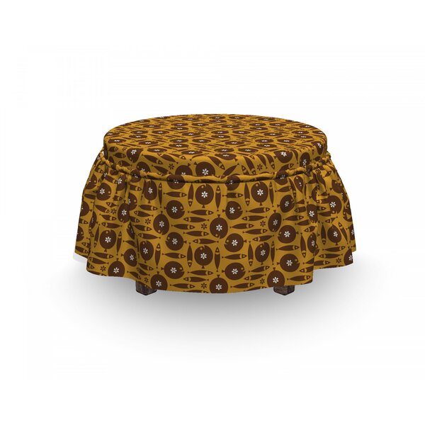 Coffee Tones Ottoman Slipcover (Set Of 2) By East Urban Home