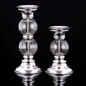 Etched Ball Candle Holder Set (Set of 2)