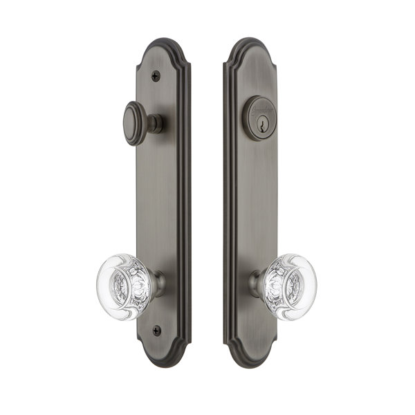 Arc Tall Plate Single Cylinder One Piece Knobset with Knob by Grandeur