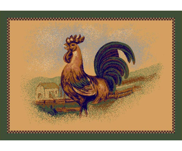 NEW French Country ROOSTER Tapestry TABLE RUNNER 13/" X 72/" Blue Gold Red FARM