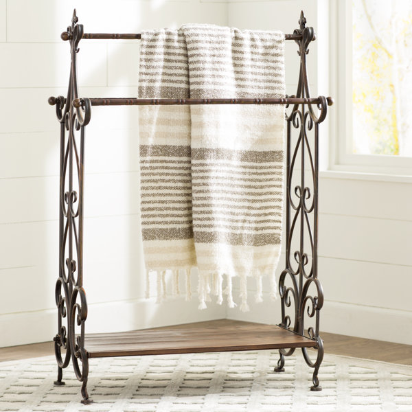 Decorative Iron Blanket Rack Towel Comforter Quilt Storage Stand
