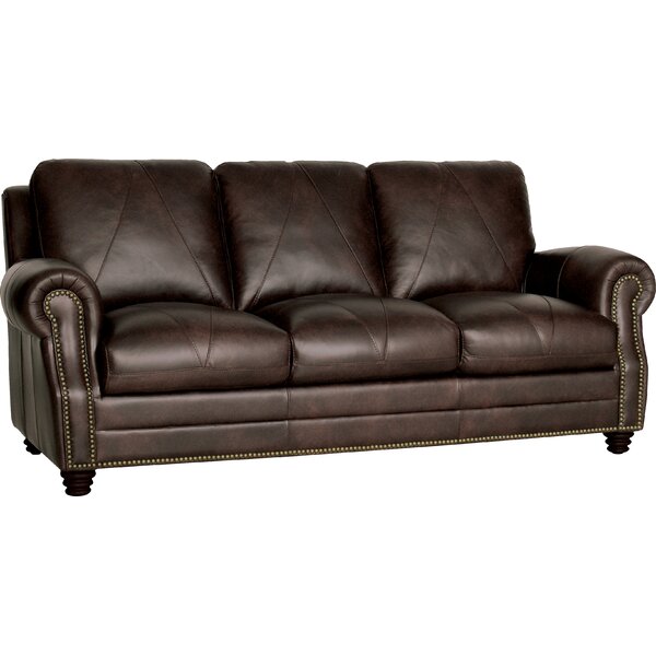 Gardner Leather Round Arms Sofa By Darby Home Co