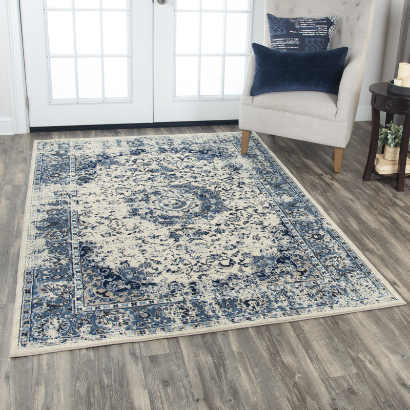 Williston Forge Everything Old Is New Again Blue Beige Area Rug Wayfair