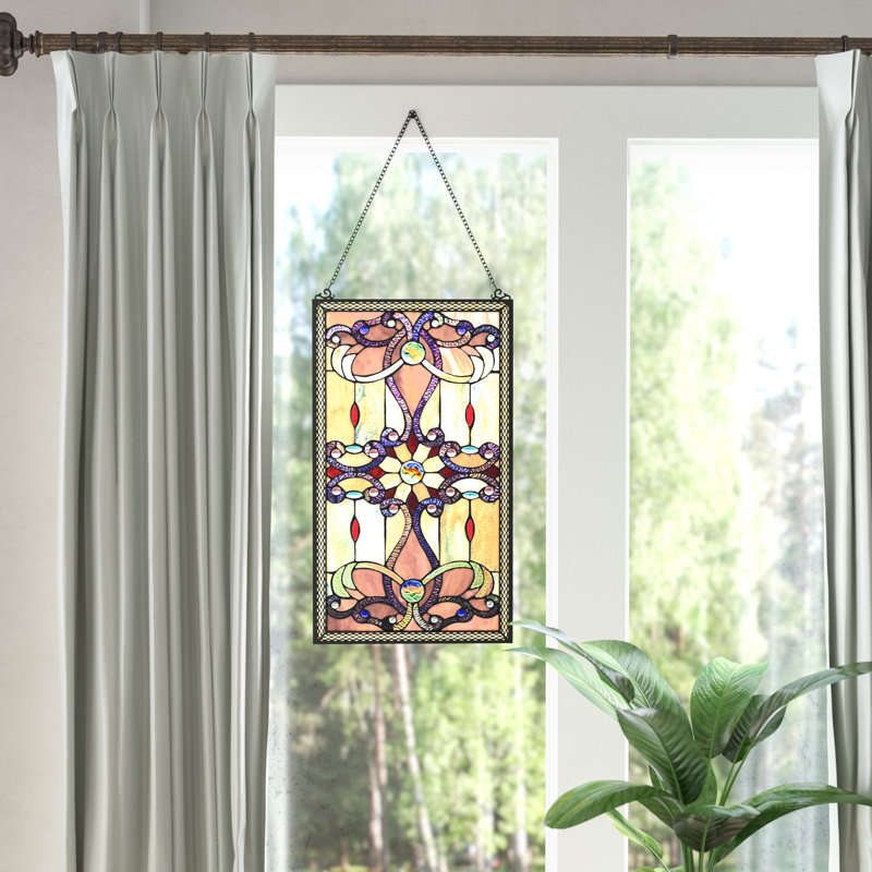 Astoria Grand Ludington Tiffany Style Stained Gl Window Wall Ludington Tiffany Style Stained Gl Window Wall Panel