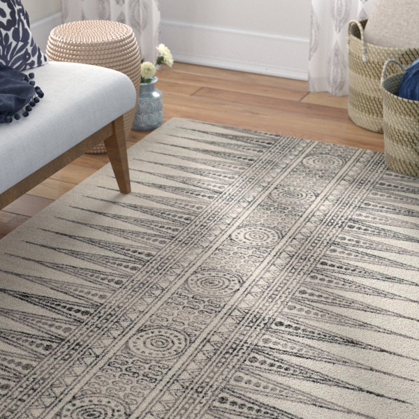 Elson Ivory/Gray Area Rug by Mistana