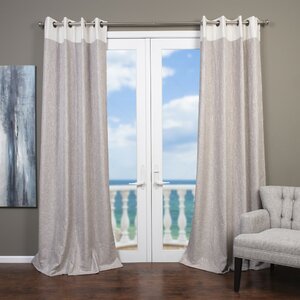 Lambrequin Solid Semi-Sheer Grommet Single Curtain Panel
