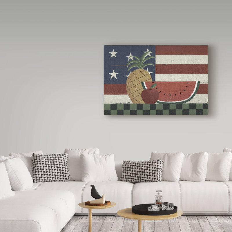 Trademark Art Blessings American Flag Acrylic Painting Print On
