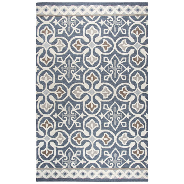 Nordmeyer Hand-Tufted Blue/Gray Area Rug by Three Posts