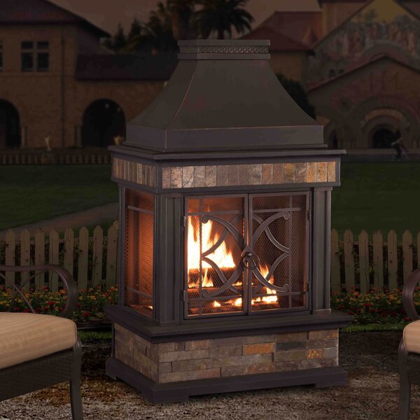 Heirloom Steel Wood Burning Outdoor Fireplace by Sunjoy