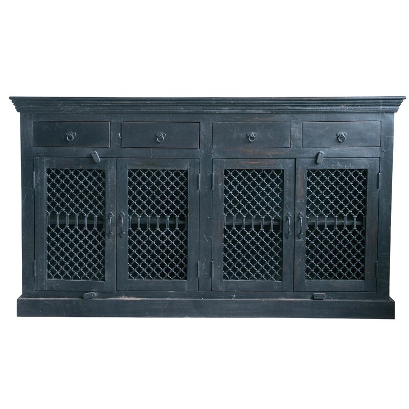 Michiel Distressed Mango Wood and Wrought Iron Sideboard