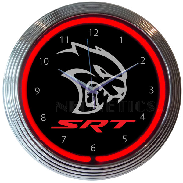 15 Dodge Hellcat Neon Clock by Neonetics