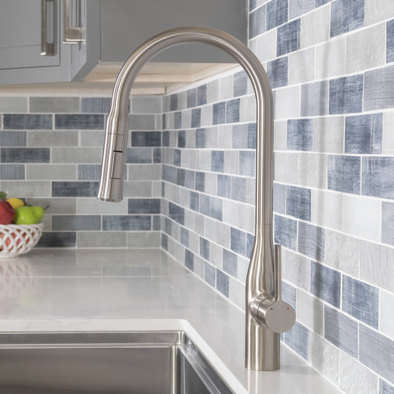 Koozzo Spring Pull Down Single Handle Kitchen Faucet With Side Sprayer Reviews Wayfair
