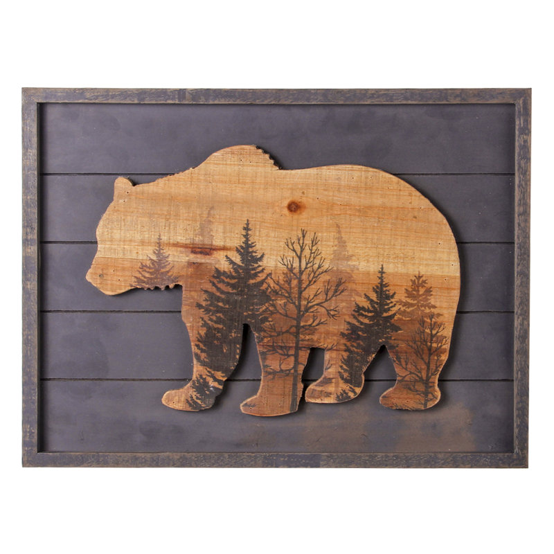 Loon Peak Rustic Wood Grizzly Bear Wall Decor Reviews Wayfair