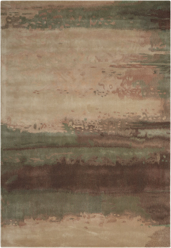 Calvin Klein Rugs Luster Wash Hand Woven Wool Beryl Wash Light Green