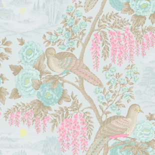 Oriental Wallpaper Wayfair Co Uk Sekiya 10m L X 53cm W Fl And Botanical Roll Wallpaper