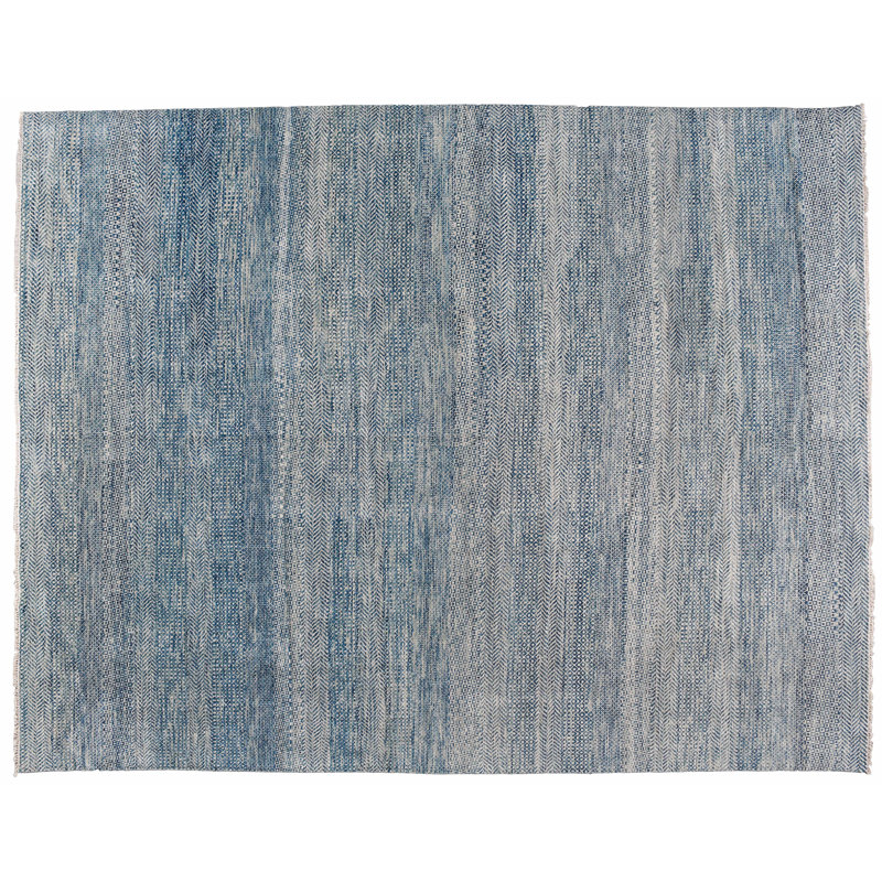 One-of-a-Kind Hand-Knotted 11' x 14' Wool Gray/Blue Area Rug