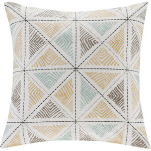 Zelda Embroidered Cotton Throw Pillow