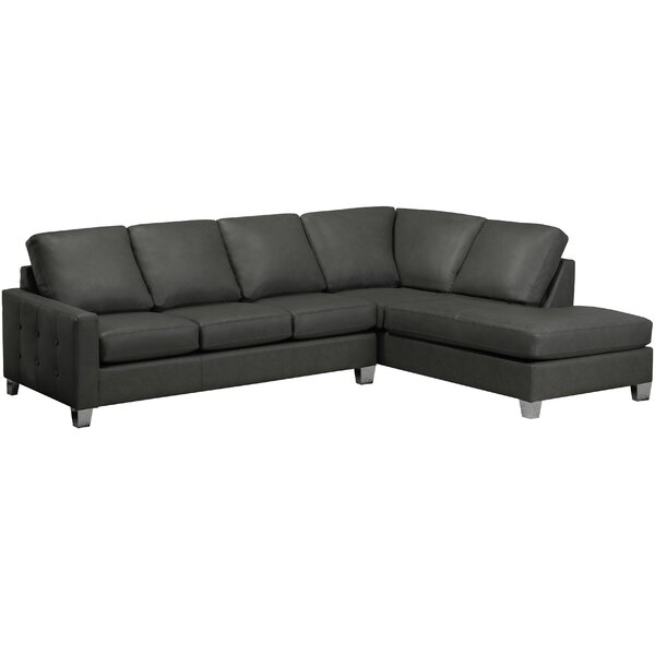 Prescot Right Hand Facing Premium Leather Sectional By Orren Ellis