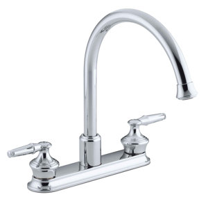 Coralais Three-Hole Kitchen Sink Faucet with 9