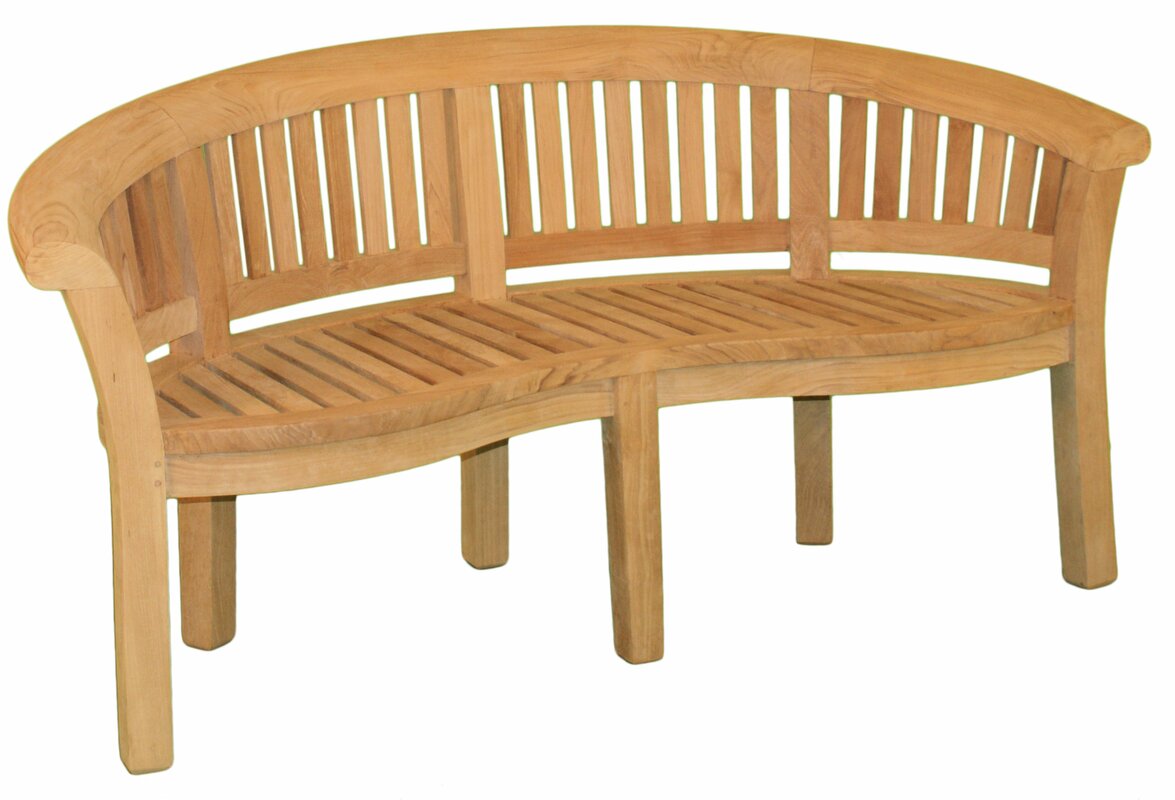 Jewels of Java Half Moon Teak Garden Bench & Reviews | Wayfair