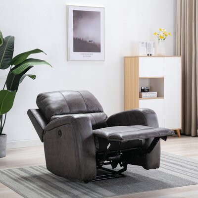 Power Recliner Chair Latitude Run® Fabric: Brown Air Leather