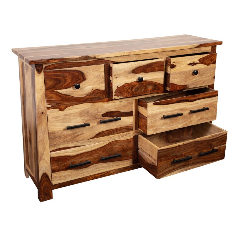 Loon Peak Marissa Solid Sheesham Wood 7 Drawer Dresser Wayfair Ca