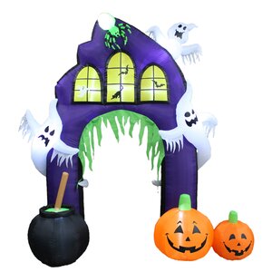 Halloween Inflatable Castle Arch with Pumpkin and Ghost