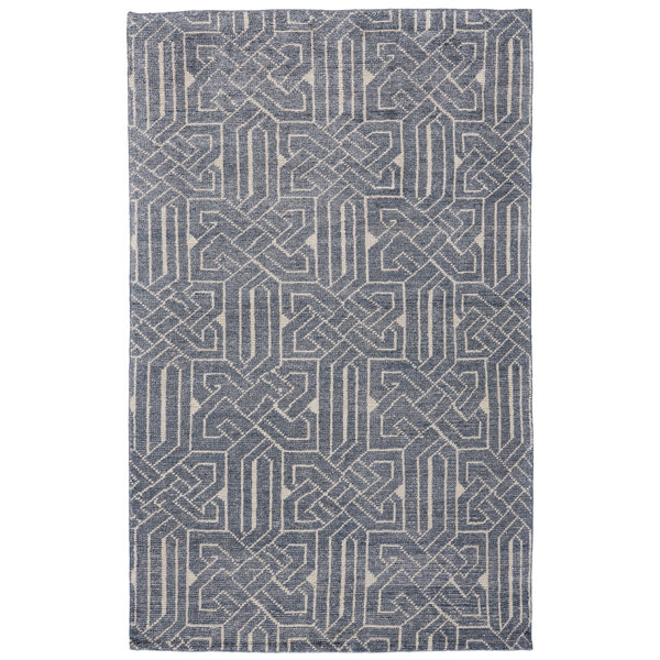 Halloran Hand-Knotted Indigo Area Rug by Brayden Studio