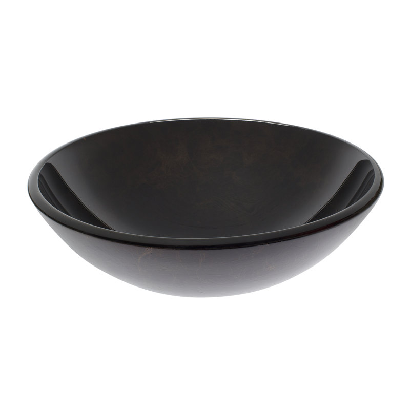 BW-0691 Smooth Glass Circular Vessel Bathroom Sink