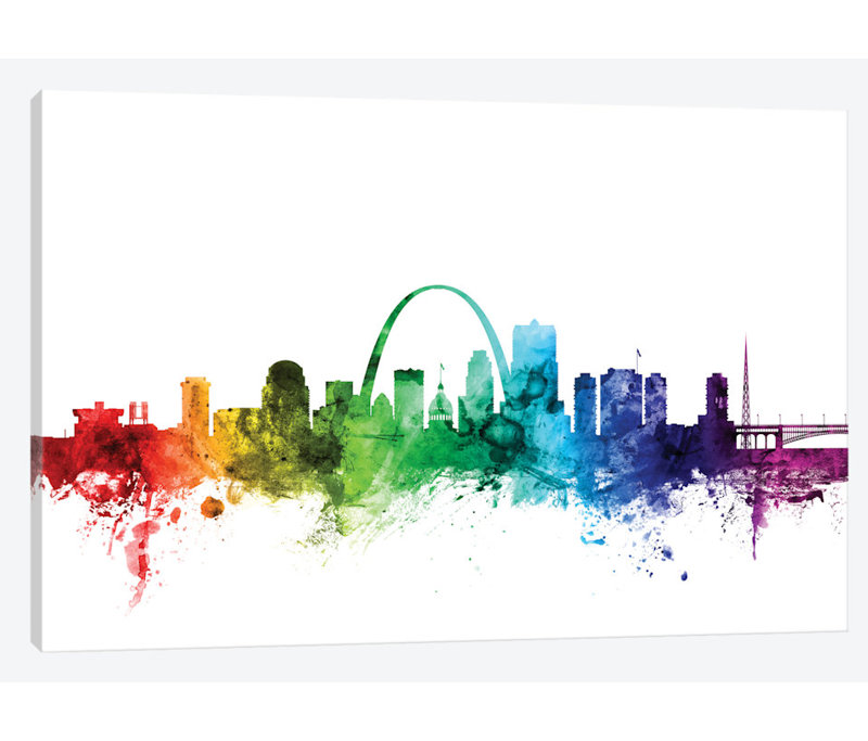 East Urban Home Rainbow Skyline Series St Louis Missouri Usa