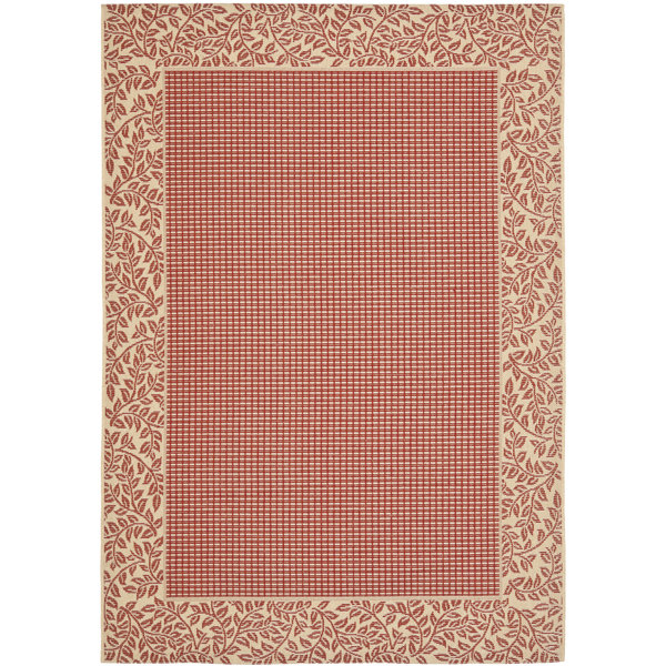 Short Woven Red / Natural Indoor/Outdoor Rug by Winston Porter