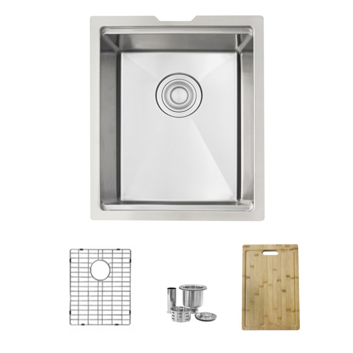 Stylish 15 Inch Workstation Single Bowl Undermount 16 ...