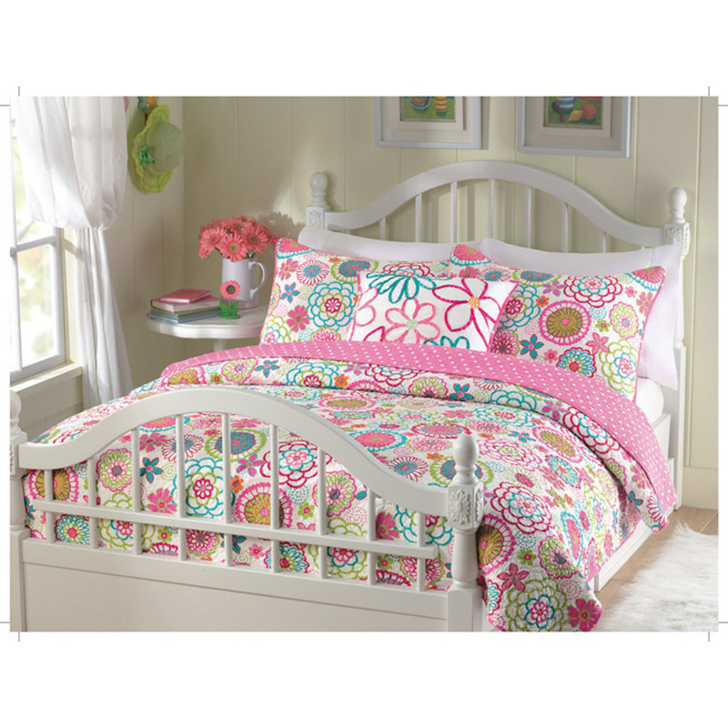 Zoomie Kids Stlaurent Floral Polka Dot Reversible ...