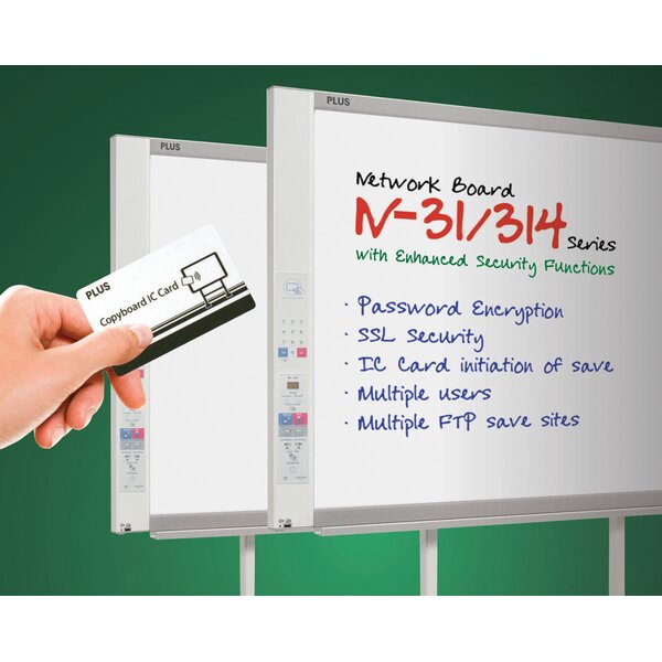 Standard Network Capable 4 Panel Electronic Wall Mounted Whiteboard, 39 x 58 by Plus Boards
