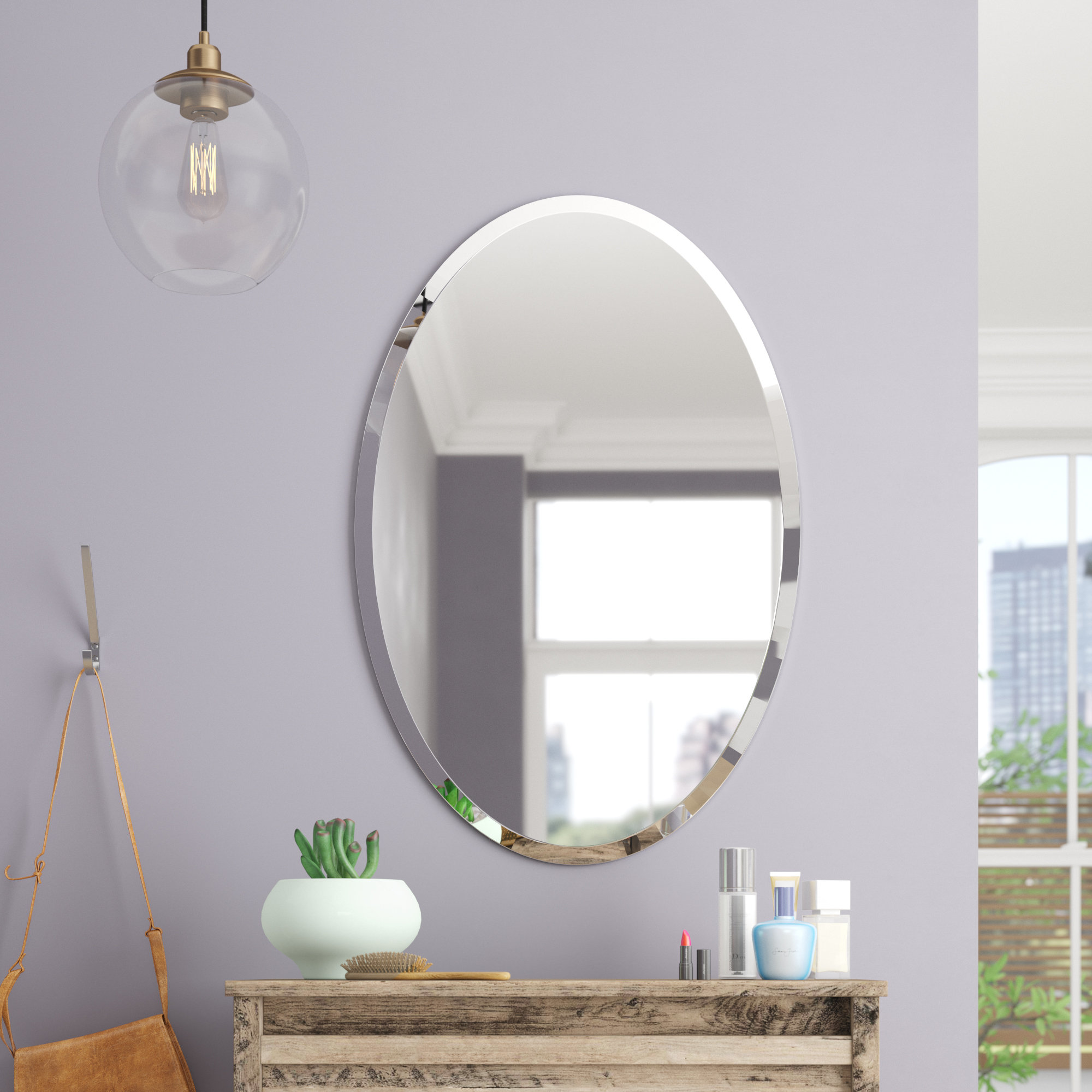 Thornbury Oval Bevel Frameless Wall Mirror Thornbury Oval Bevel Frameless Wall Mirror