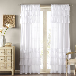 Anna Solid Semi-Sheer Rod Pocket Single Curtain Panel