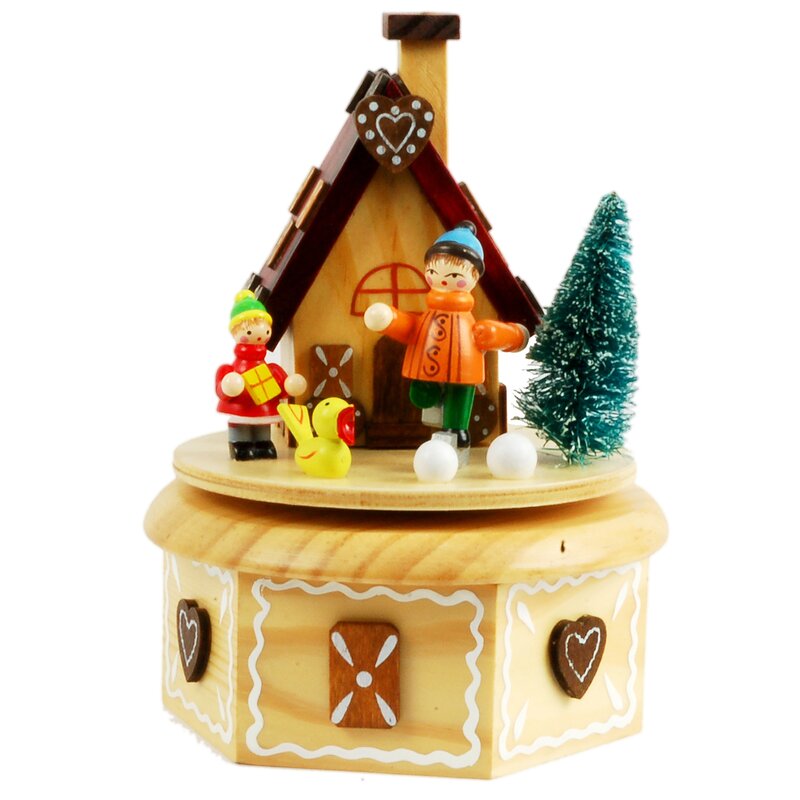 wooden christmas music box