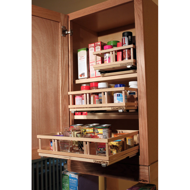 Rebrilliant Upper Cabinet Spice Rack Caddy Medium Pull Out Drawer